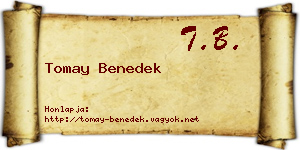 Tomay Benedek névjegykártya